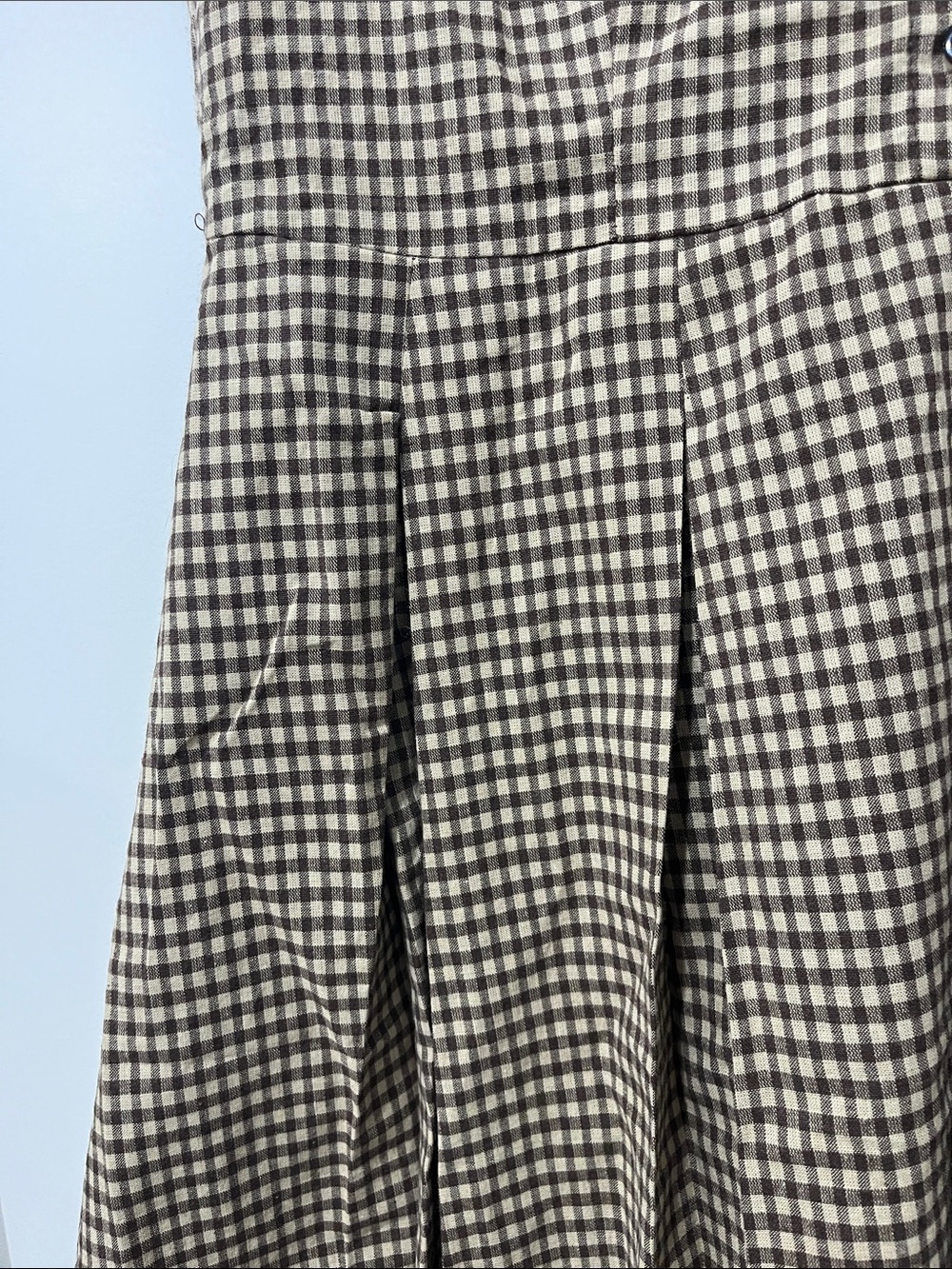 Rihoas NWT Brown Plaid Button Down Pleated Midi Dress S - Picture 4 of 14
